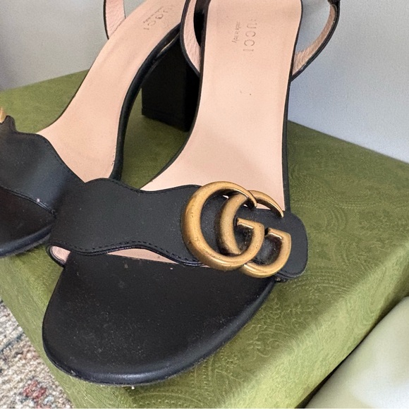 Gucci Black Heel with Gold Accents - Picture 10 of 12